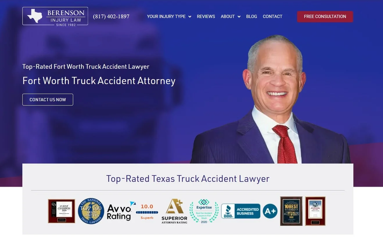 Berenson Injury Law Truck Accident Lawyer Fort Worth, TX