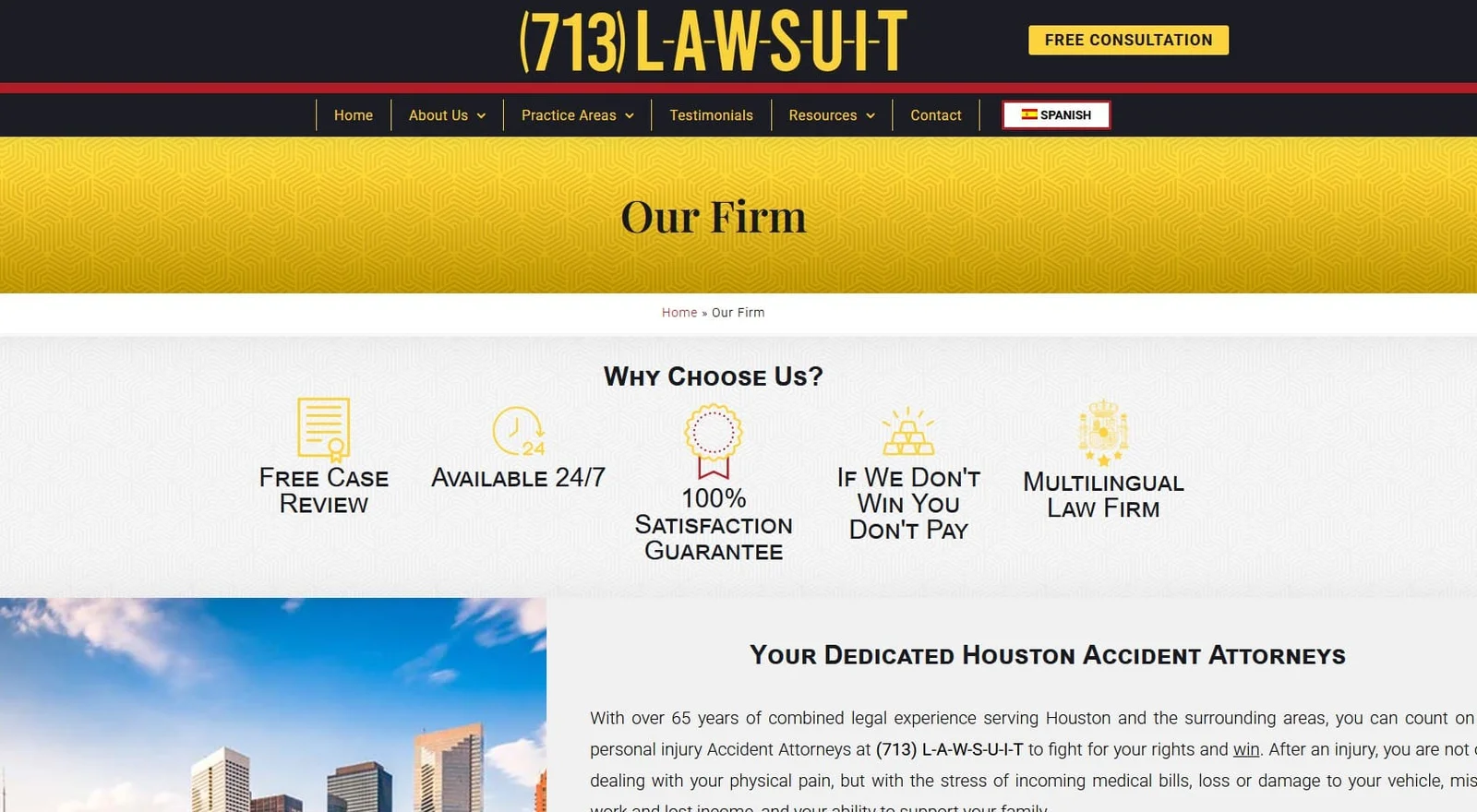(713) L-A-W-S-U-I-T, Truck accident attorney in Houston